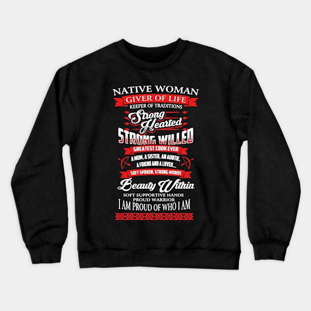 Native Woman Crewneck Sweatshirt by babettenoella